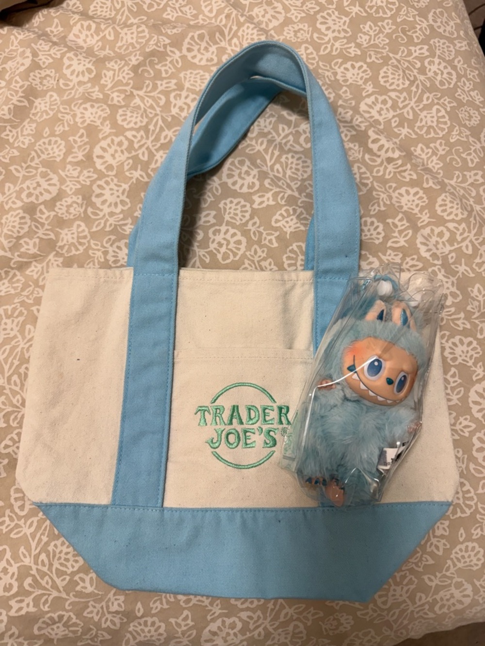 Traders Joe Tote with Authentic Labubu Energy